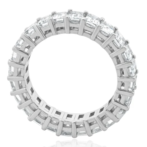 14 Karat White Gold Emerald Cut Diamond Eternity Band