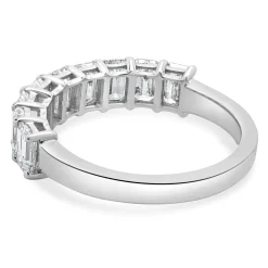 14 Karat White Gold Emerald Cut Diamond Band
