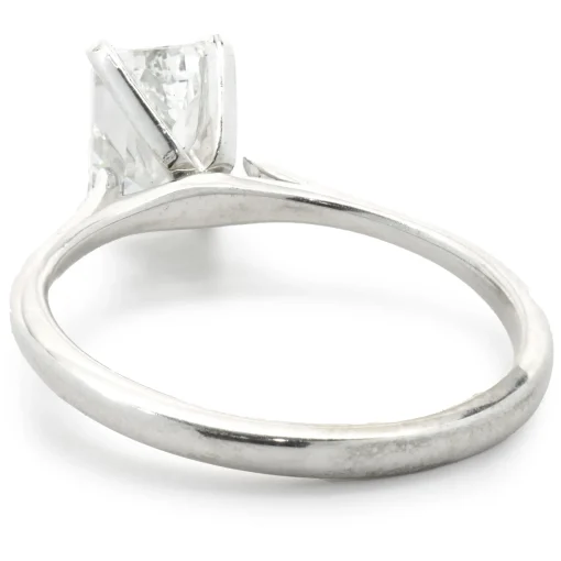 14 Karat White Gold Emerald Cut Diamond Engagement Ring