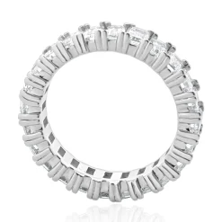 14 Karat White Gold Emerald Cut Diamond Eternity Band