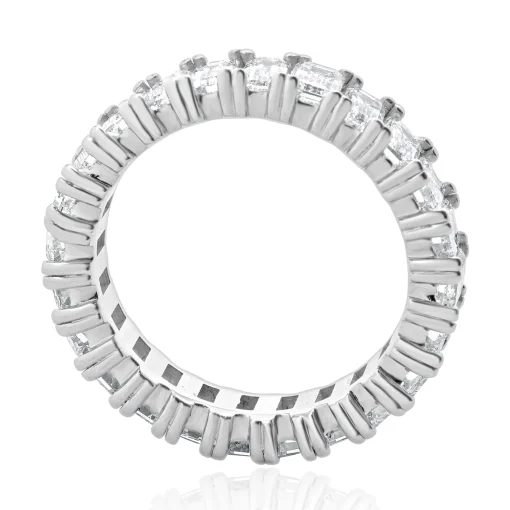 14 Karat White Gold Emerald Cut Diamond Eternity Band