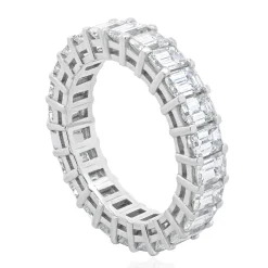 14 Karat White Gold Emerald Cut Diamond Eternity Band