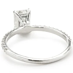 14 Karat White Gold Emerald Cut Diamond Engagement Ring