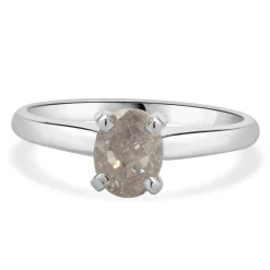14 Karat White Gold Fancy Purplish Pink Oval Cut Diamond Engagement Ring