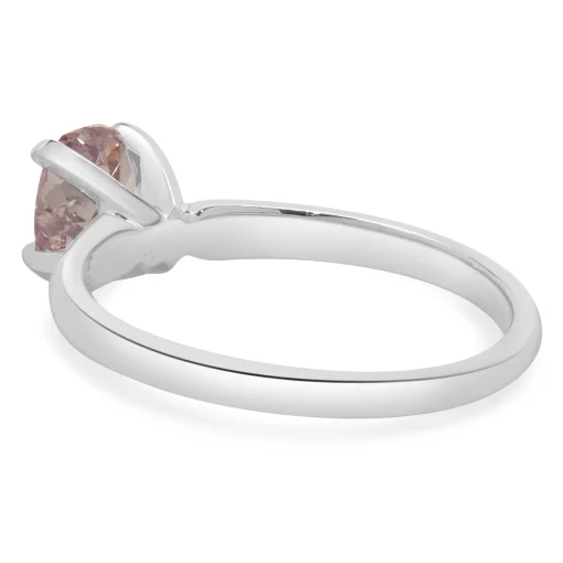 14 Karat White Gold Fancy Purplish Pink Oval Cut Diamond Engagement Ring