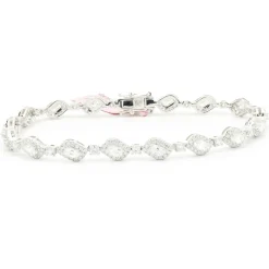 18 Karat White Gold Flame Cut Diamond Inline Bracelet