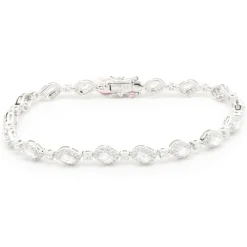 18 Karat White Gold Flame Cut Diamond Inline Bracelet