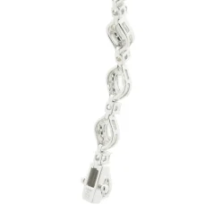18 Karat White Gold Flame Cut Diamond Inline Bracelet