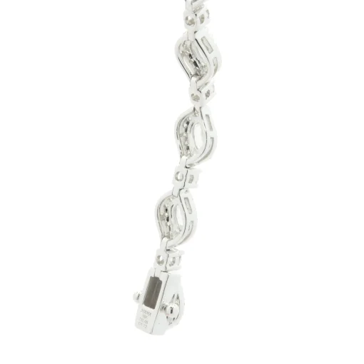 18 Karat White Gold Flame Cut Diamond Inline Bracelet