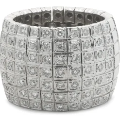14 Karat White Gold Flexible Diamond Cigar Band