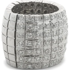 14 Karat White Gold Flexible Diamond Cigar Band