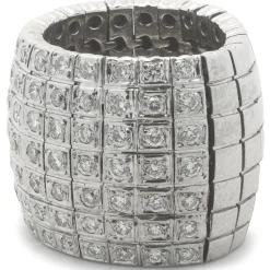 14 Karat White Gold Flexible Diamond Cigar Band