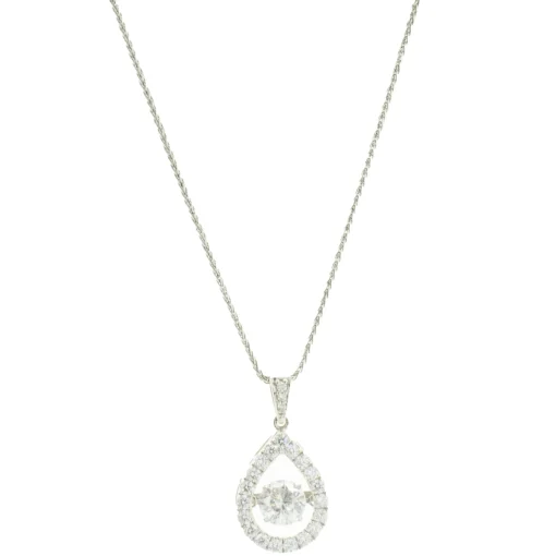 14 Karat White Gold Floating Diamond Necklace