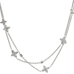 18 Karat White Gold Floral Diamonds By The Yard Necklace
