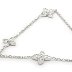 18 Karat White Gold Floral Diamonds By The Yard Necklace