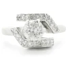 14 Karat White Gold Geometric Bypass Diamond Engagement Ring