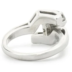14 Karat White Gold Geometric Bypass Diamond Engagement Ring