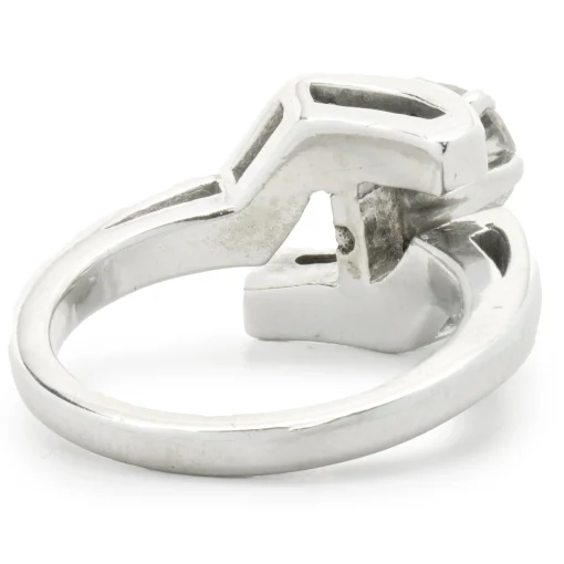 14 Karat White Gold Geometric Bypass Diamond Engagement Ring