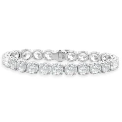 18 Karat White Gold GIA Certified Diamond Tennis Bracelet