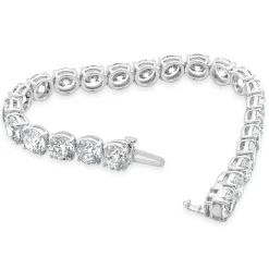 18 Karat White Gold GIA Certified Diamond Tennis Bracelet