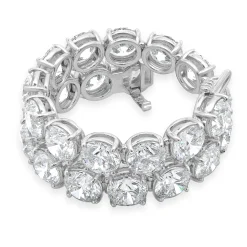 18 Karat White Gold GIA Certified Diamond Tennis Bracelet