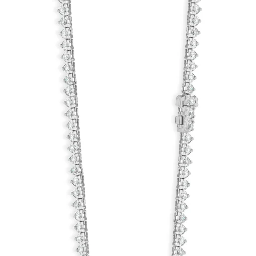 18 Karat White Gold Graduated Diamond Tennis Necklace