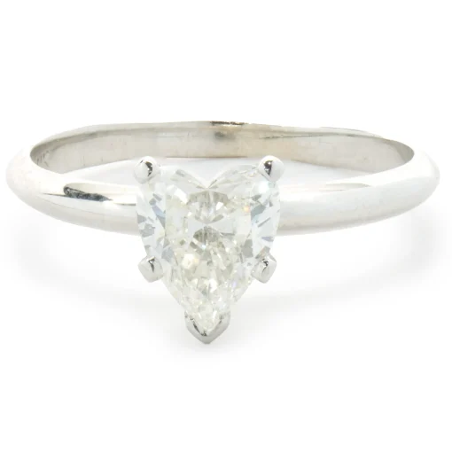 14 Karat White Gold Heart Cut Diamond Engagement Ring