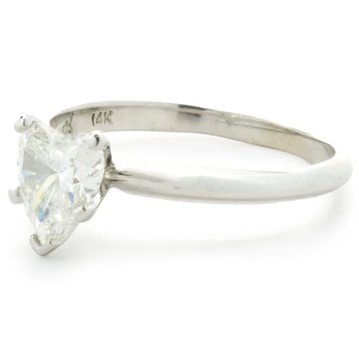 14 Karat White Gold Heart Cut Diamond Engagement Ring