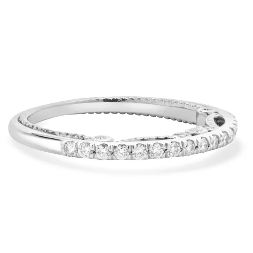 18 Karat White Gold Hidden Filigree Diamond Band
