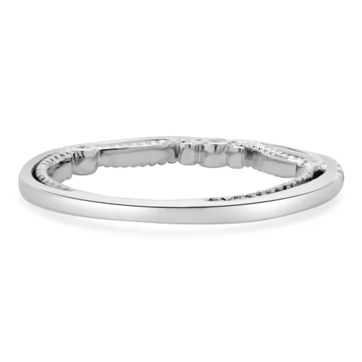 18 Karat White Gold Hidden Filigree Diamond Band