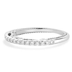 18 Karat White Gold Hidden Filigree Diamond Band