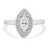 14 Karat White Gold Marquise Cut Diamond Engagement Ring