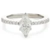 18 Karat White Gold Marquise Cut Diamond Engagement Ring