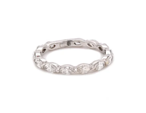 14 Karat White Gold Marquise Diamond Band