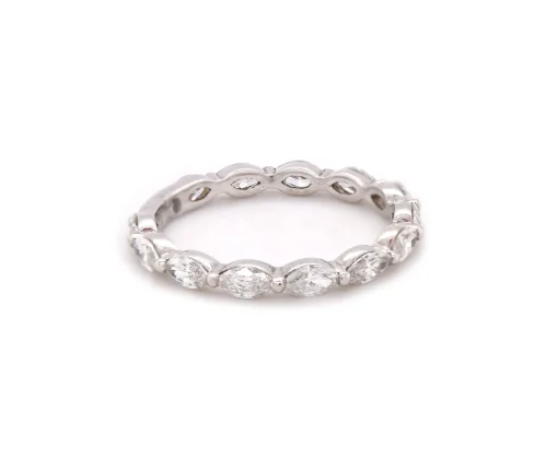 14 Karat White Gold Marquise Diamond Band