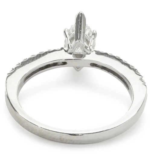 18 Karat White Gold Marquise Cut Diamond Engagement Ring