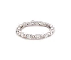 14 Karat White Gold Marquise Diamond Band