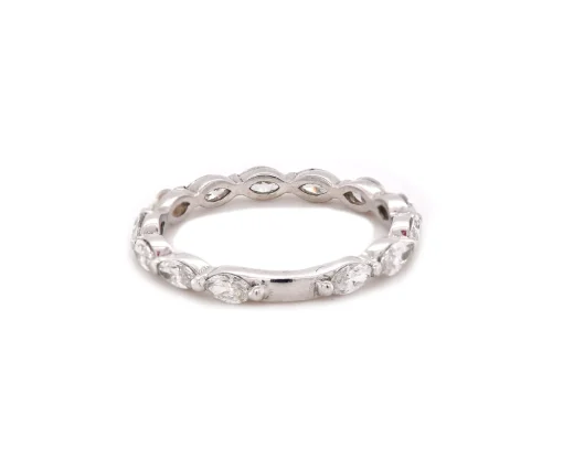 14 Karat White Gold Marquise Diamond Band