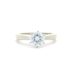 14 Karat White Gold Moissanite Solitaire Ring