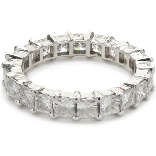 14 Karat White Gold Moissanite Eternity Band