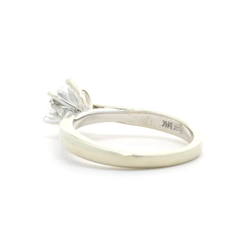 14 Karat White Gold Moissanite Solitaire Ring