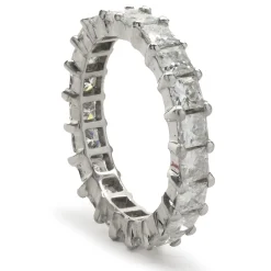 14 Karat White Gold Moissanite Eternity Band