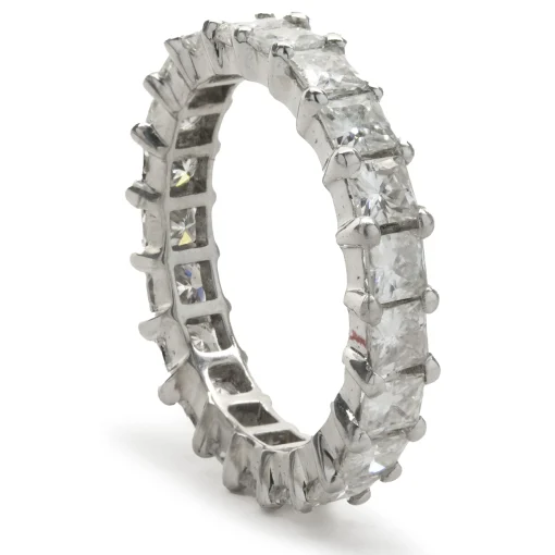 14 Karat White Gold Moissanite Eternity Band