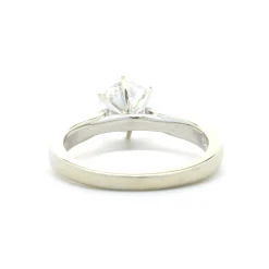 14 Karat White Gold Moissanite Solitaire Ring