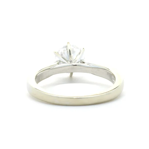 14 Karat White Gold Moissanite Solitaire Ring