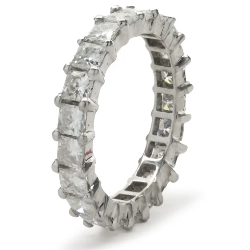 14 Karat White Gold Moissanite Eternity Band