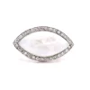 14 Karat White Gold Moonstone and Diamond Ring