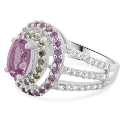 18 Karat White Gold Morganite and Diamond Fashion Ring