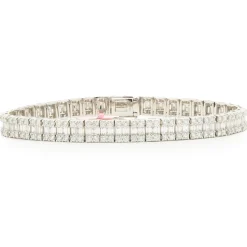 18 Karat White Gold Mosaic Set Diamond Inline Bracelet