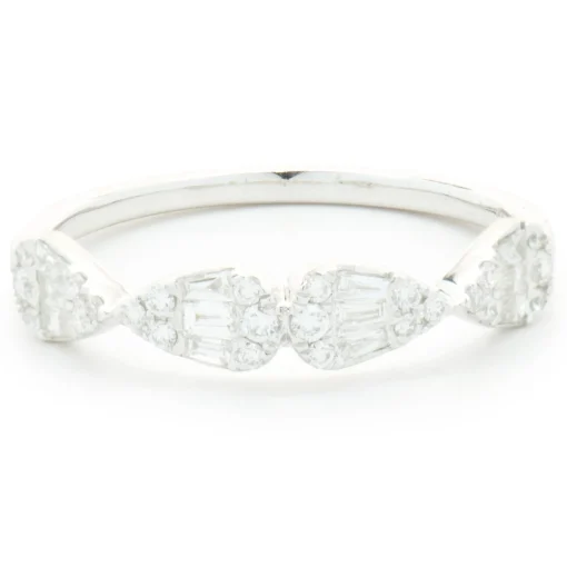 18 Karat White Gold Mosaic Set Pear Shape Diamond Band